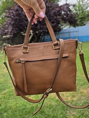 Nordstrom Brown Leather Tote with Gold Hardware